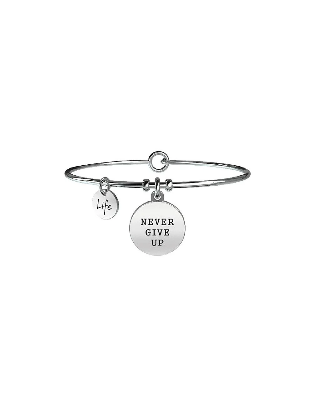 Bracciale Kidult life Phylosophy acciaio Never give up